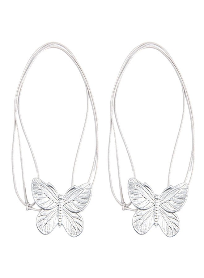 Haoyull 2Pcs Magnet Curtain Tiebacks Butterfly Clip Holdbacks Fastening Straps Window Drapery Holdbacks Buckles Home Decors - Image 1